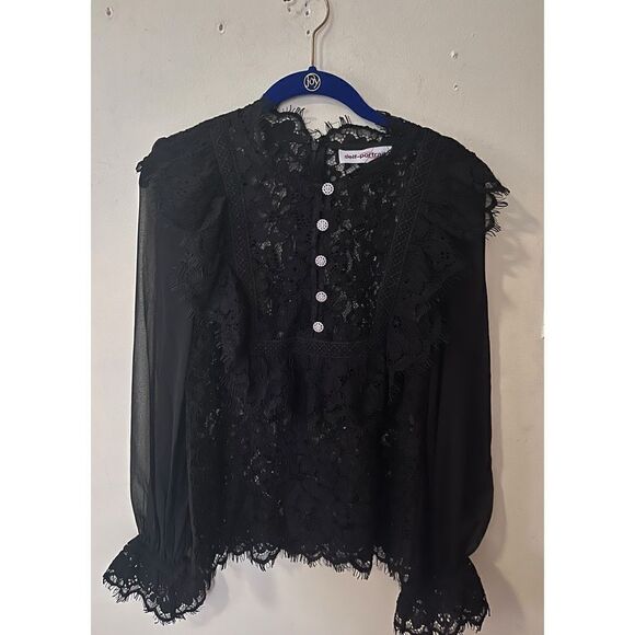 SELF-PORTRAIT
Lace Ruffle Shirt size 2 - Picture 6 of 6